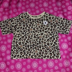 Converse | Cropped Tee Cheetah Star Size XL Kids